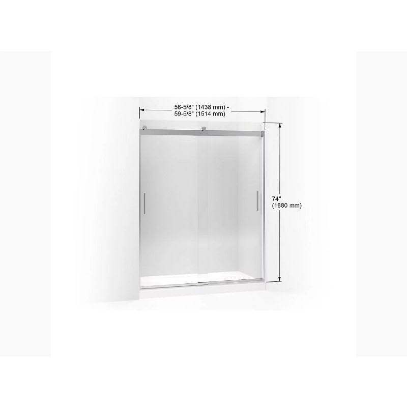 Kohler 706009-L-ABZ Levity Sliding Shower DOOR, 74x22 H x 5