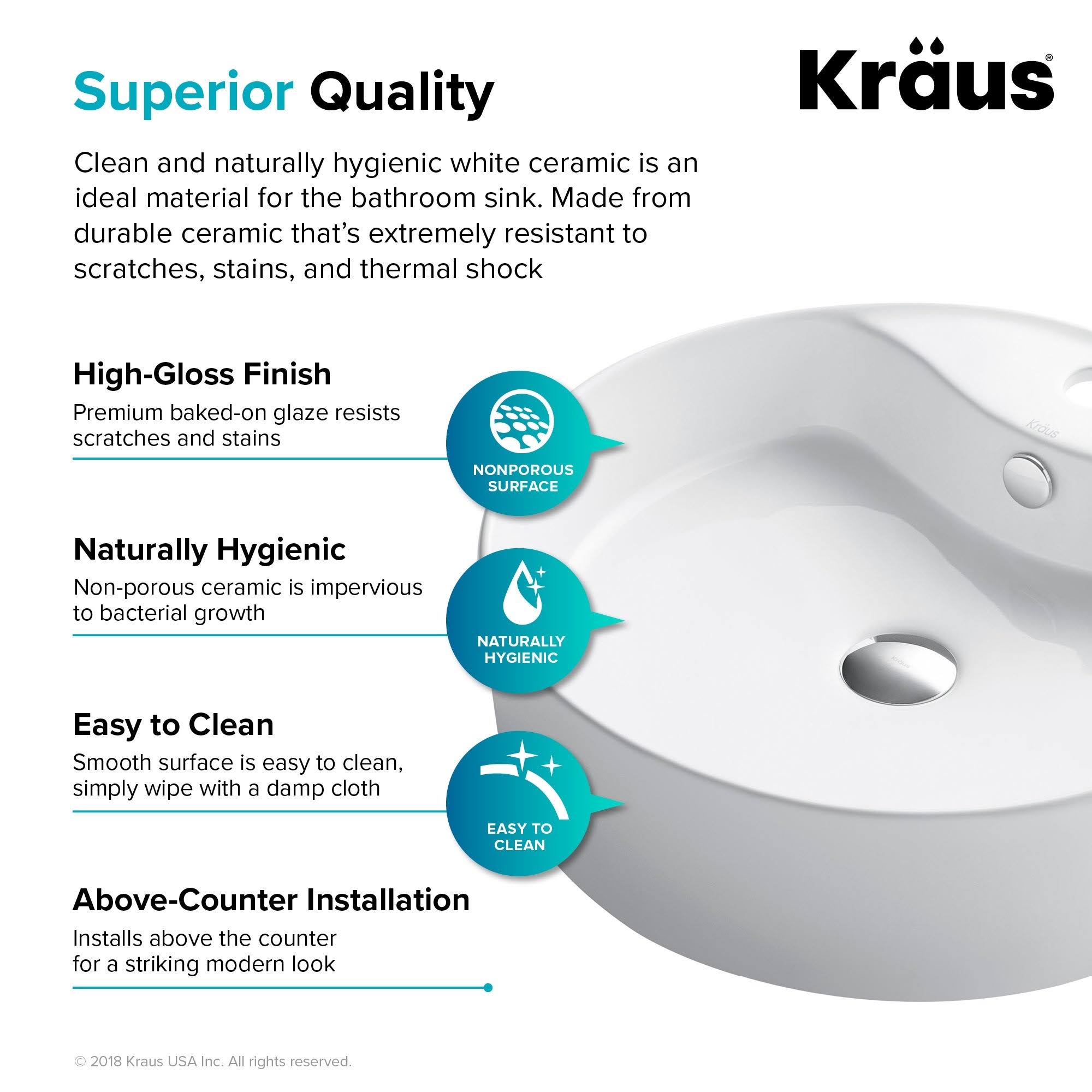Kraus C-KCV-142-1201CH Elavo Sink Faucet Bathroom Set, Chrome- Arlo