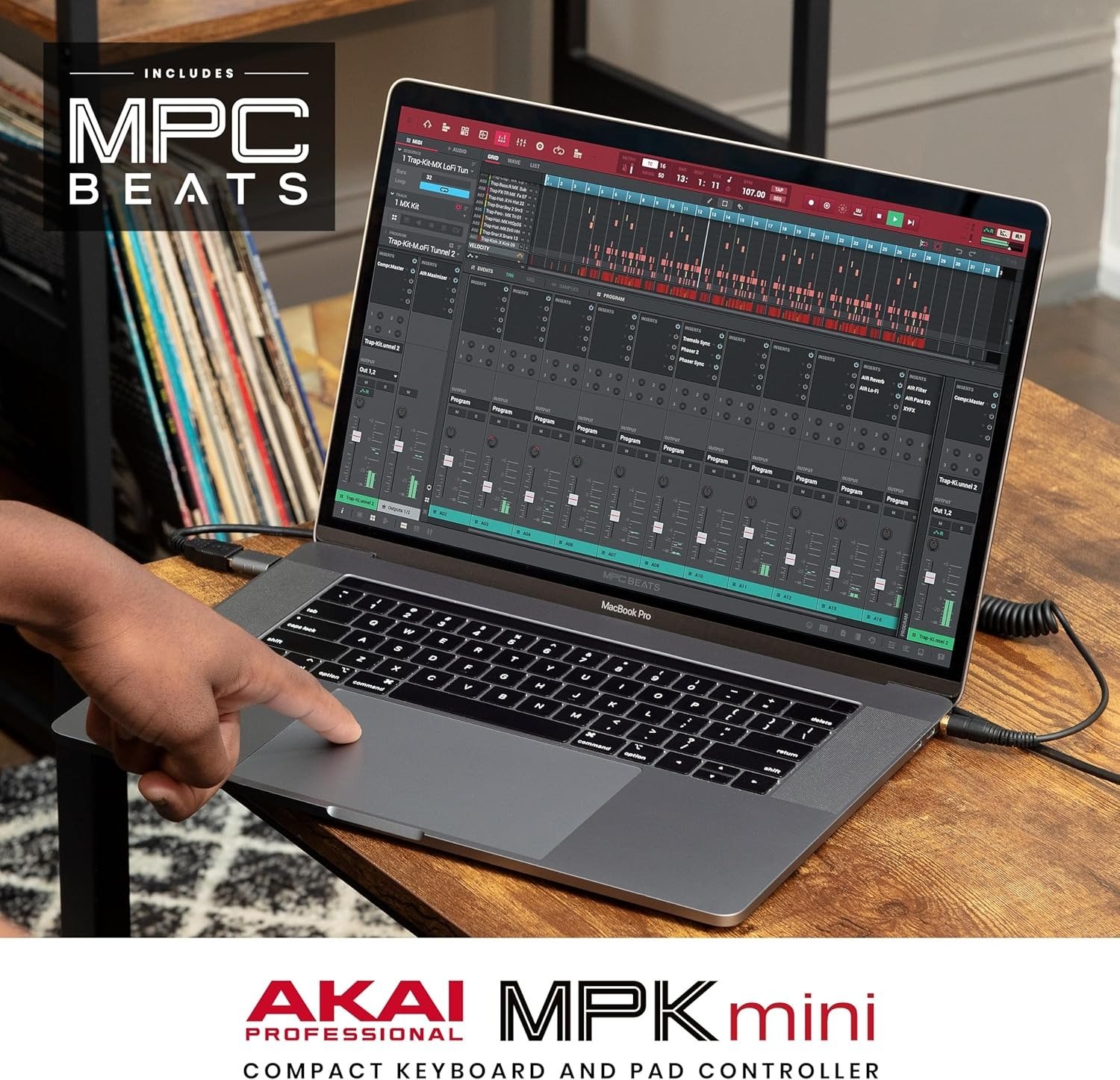25 Key USB MIDI Keyboard Controller with 8 Backlit Drum Pads, 8 Knobs, Music Production Software and Native Instruments Sound Package (NKS Integration)