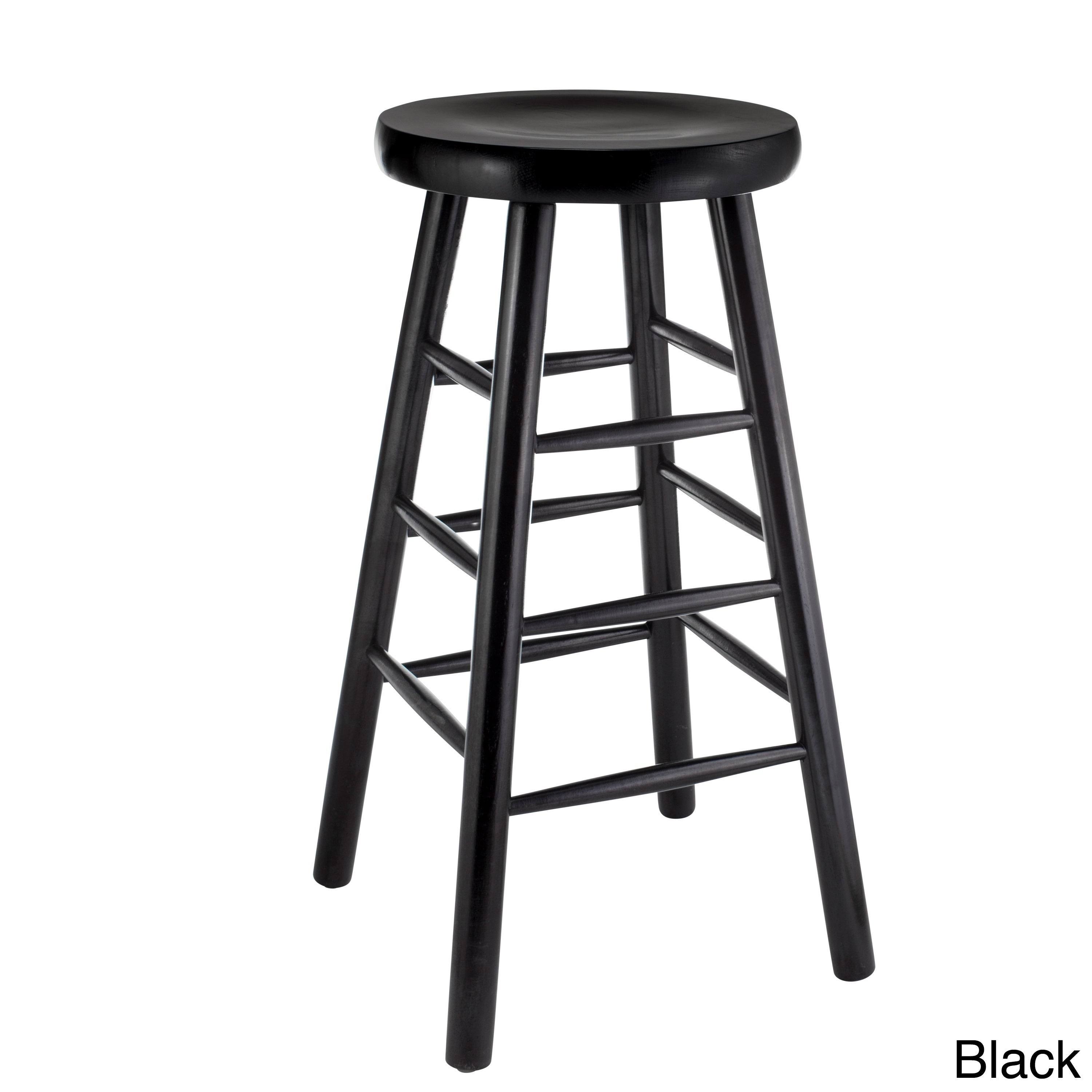 Beechwood Mountain Backless Beech Wood Bar Stool - 30x22H x 16.5x22W x 16.5x22D - Natural Finish