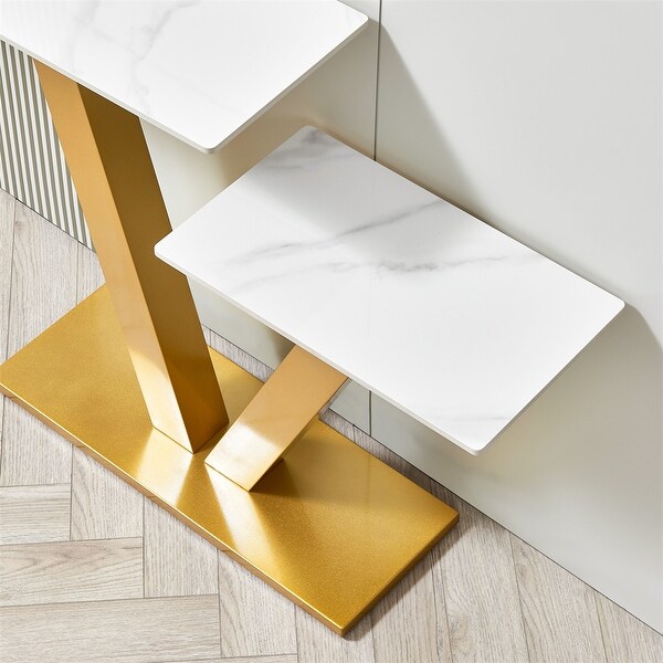 Console Table,Exquisite Shape Design w/ Adjustable Foot Pads