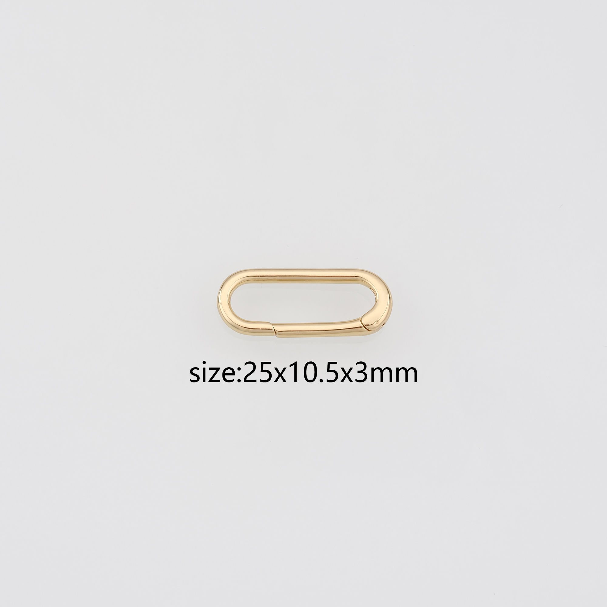 18K Gold Filled Oval Carabiner Clasp,Dainty Oval Spring Push Gate Clasp for DIY Jewelry Finding Necklace Bracelet