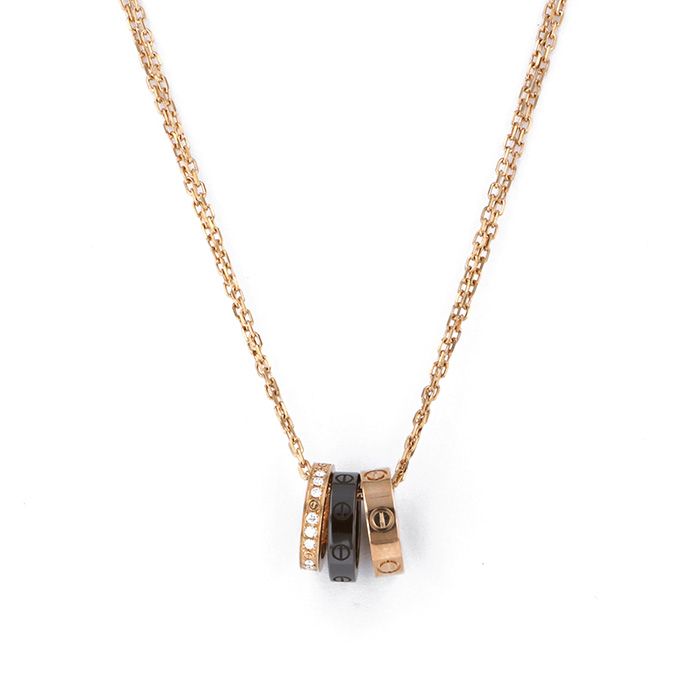 Cartier Love Diamond Necklace 18K Rose Gold