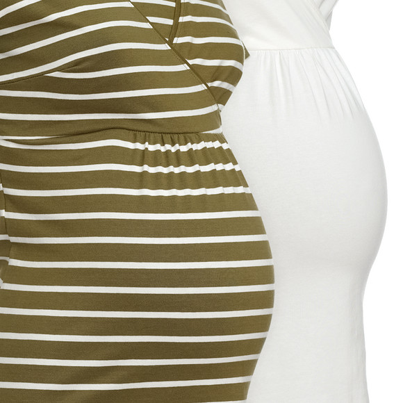 Gina Mama 2 Damen Umstands-T-Shirts mit Stillfunktion