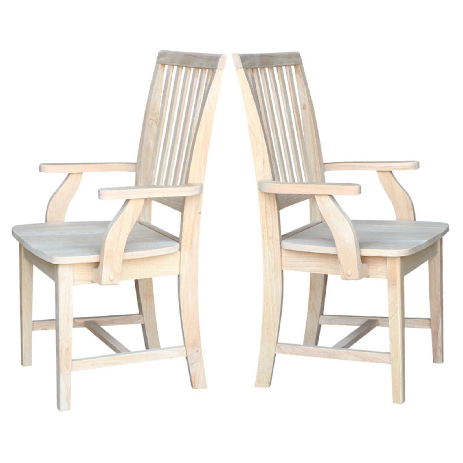 International Concepts Wood Mission Side Chair with Arms – 39.2
