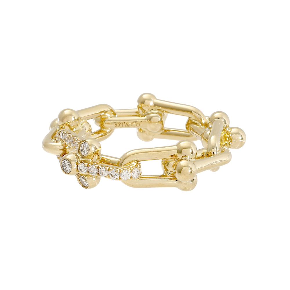 Tiffany & Co. Hardware Ring 18K Yellow Gold Diamond 72668049
