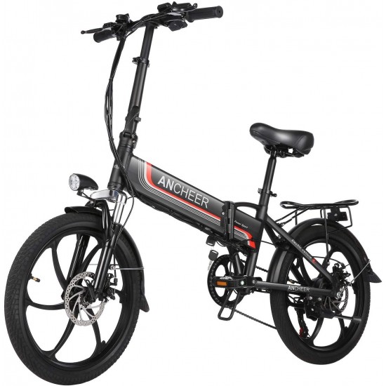 Folding Electric Bike Ebike, 20” Electric Commuter Bicycle with 10.4AH Removable Lithium-Ion Battery, 48V 350W Motor and Professional Rear 7 Speed Gear