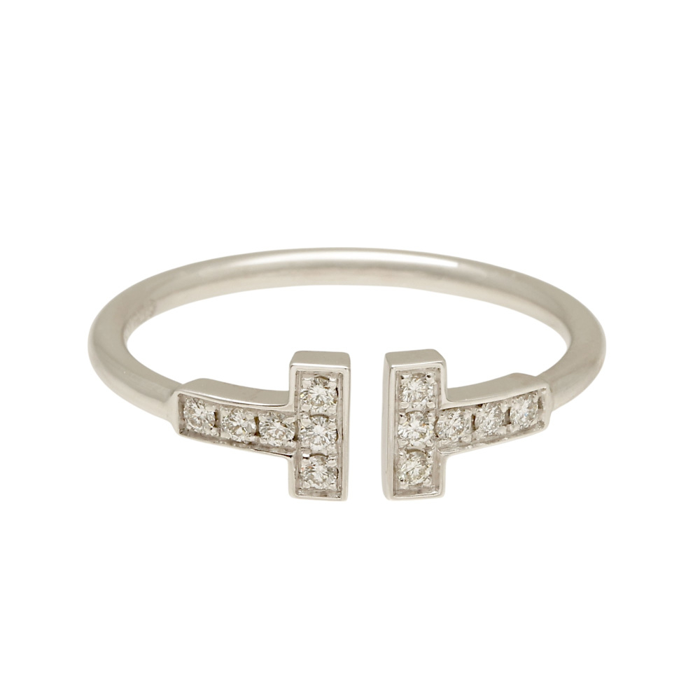 Tiffany & Co. Tiffany T Wire Ring 18K White Gold Diamond 60147241