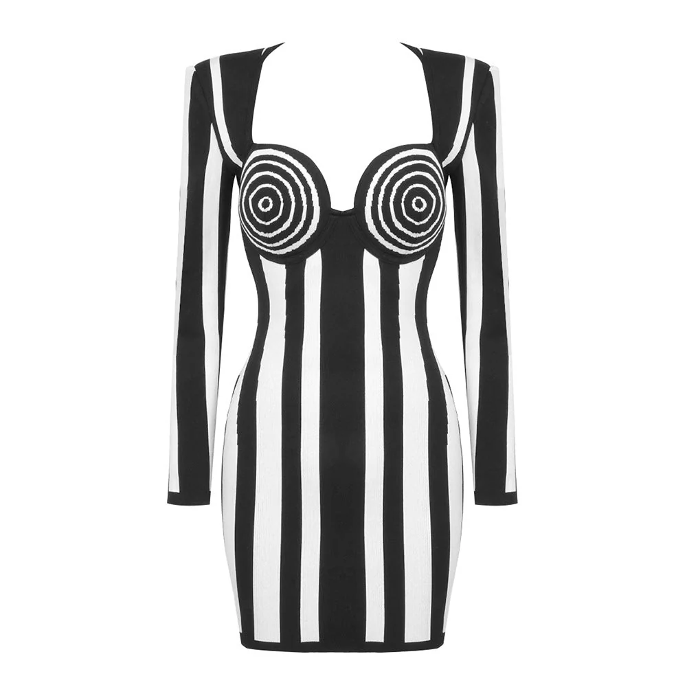 Striped Bodycon Mini DressClistos