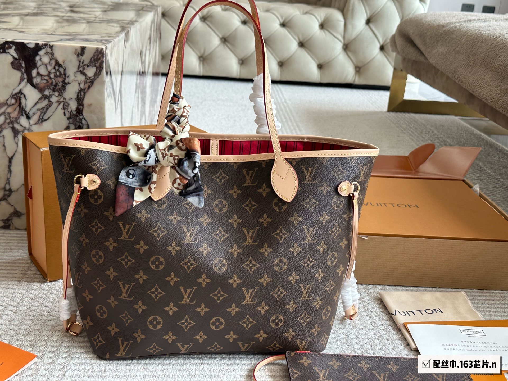 LV neverfull shopping bag high quality - cnluxepick