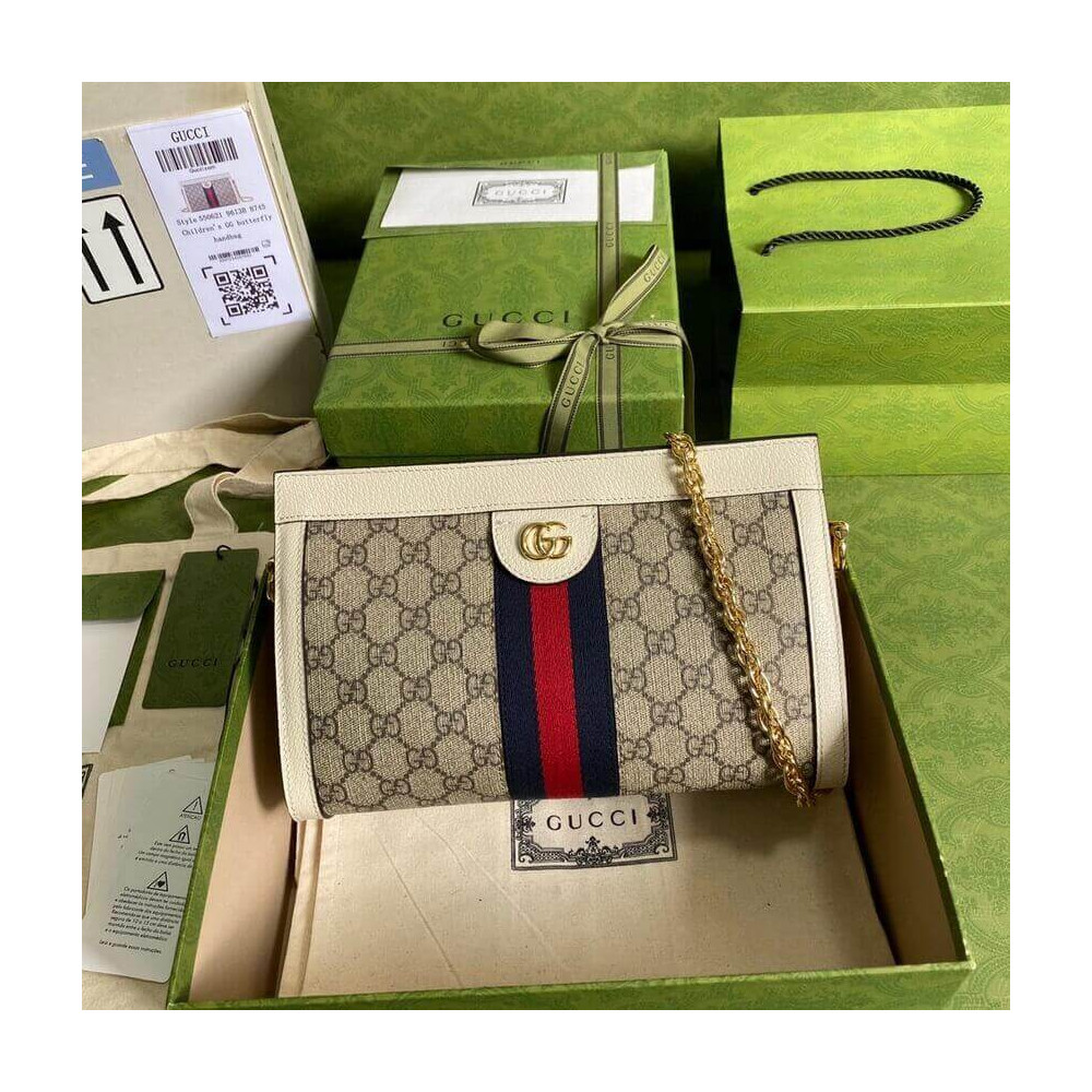 Gucci Ophidia GG Small Shoulder Bag White