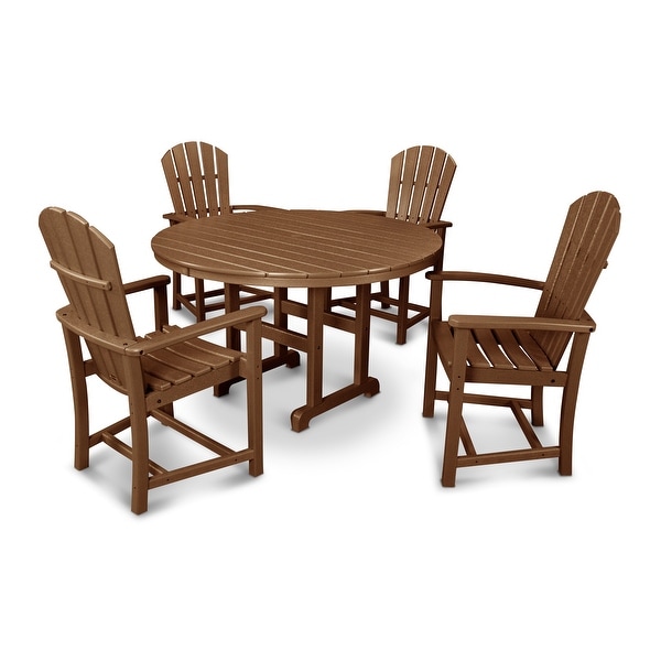POLYWOOD Palm Coast 5Piece Round Farmhouse Dining Set
