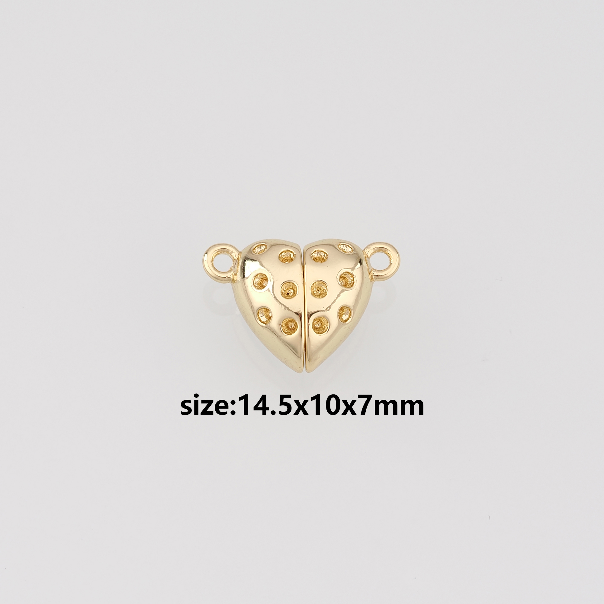 18K Gold Filled Magnetic Clasps,End Caps,Heart Clasp Lock for DIY Jewelry Necklace Bracelet
