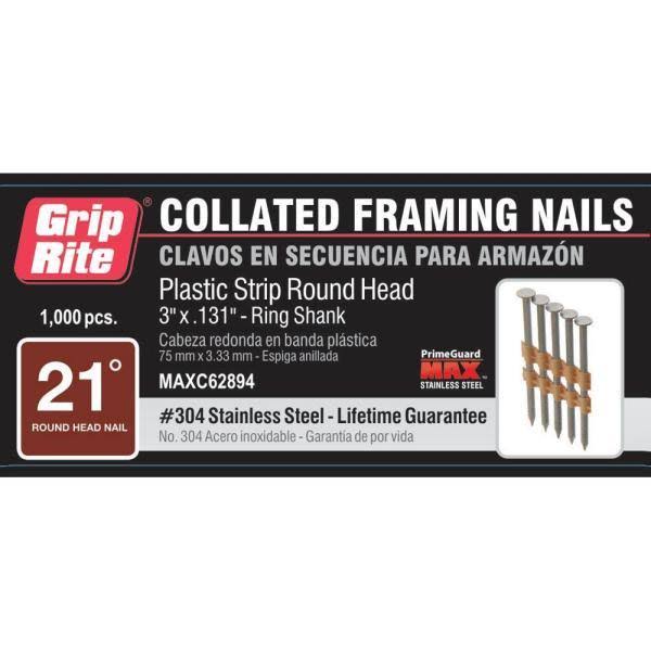 Grip-Rite 21D 3x22 SS Framing Nail MAXC62894
