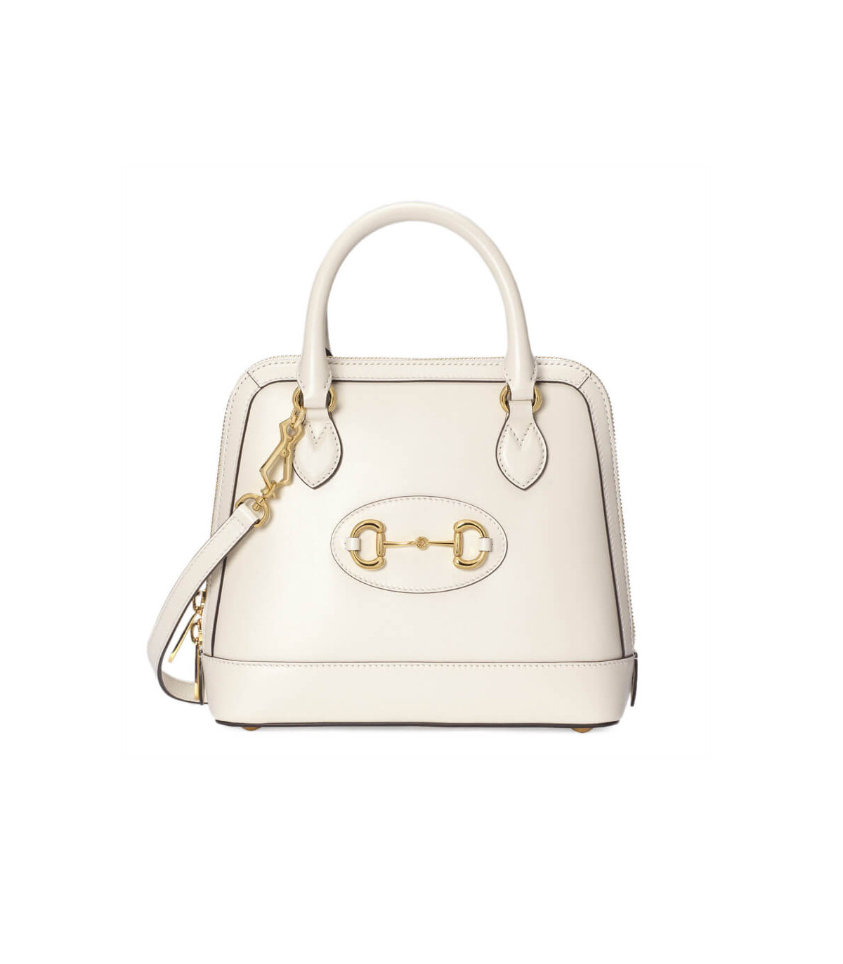 Gucci Horsebit 1955 Small Top Handle Bag in White Leather