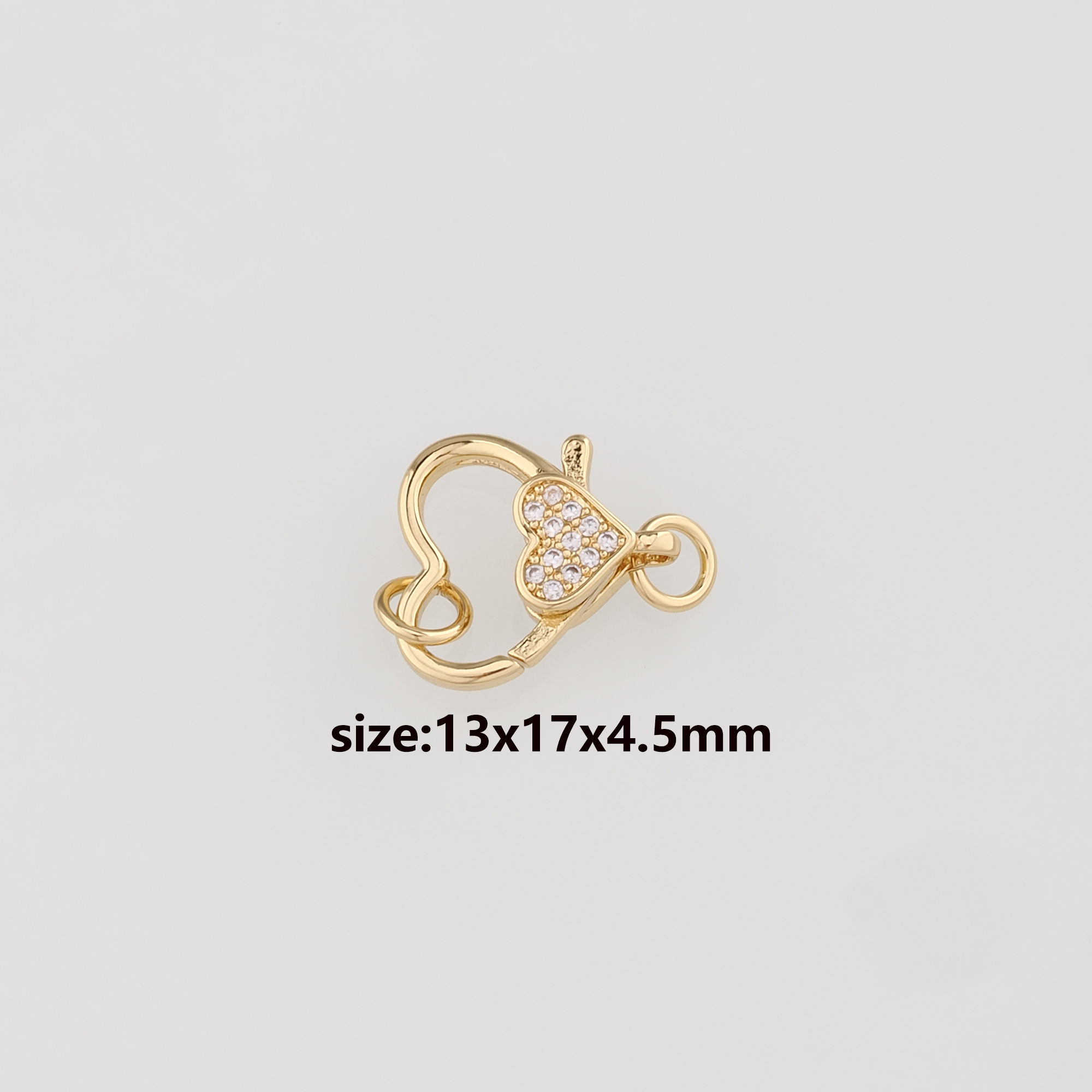 18K Gold Filled Lobster Claw Clasp,Heart Lobster Clasp Lock,Spring Buckle for DIY Jewelry Necklace Bracelet