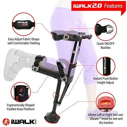 iWALK3.0 Hands Free Crutch - Pain Free Knee Crutch - Alternative to Crutches
