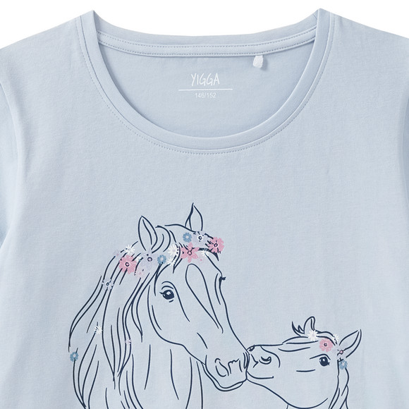 Yigga Mädchen T-Shirt mit Pferd-Motiv