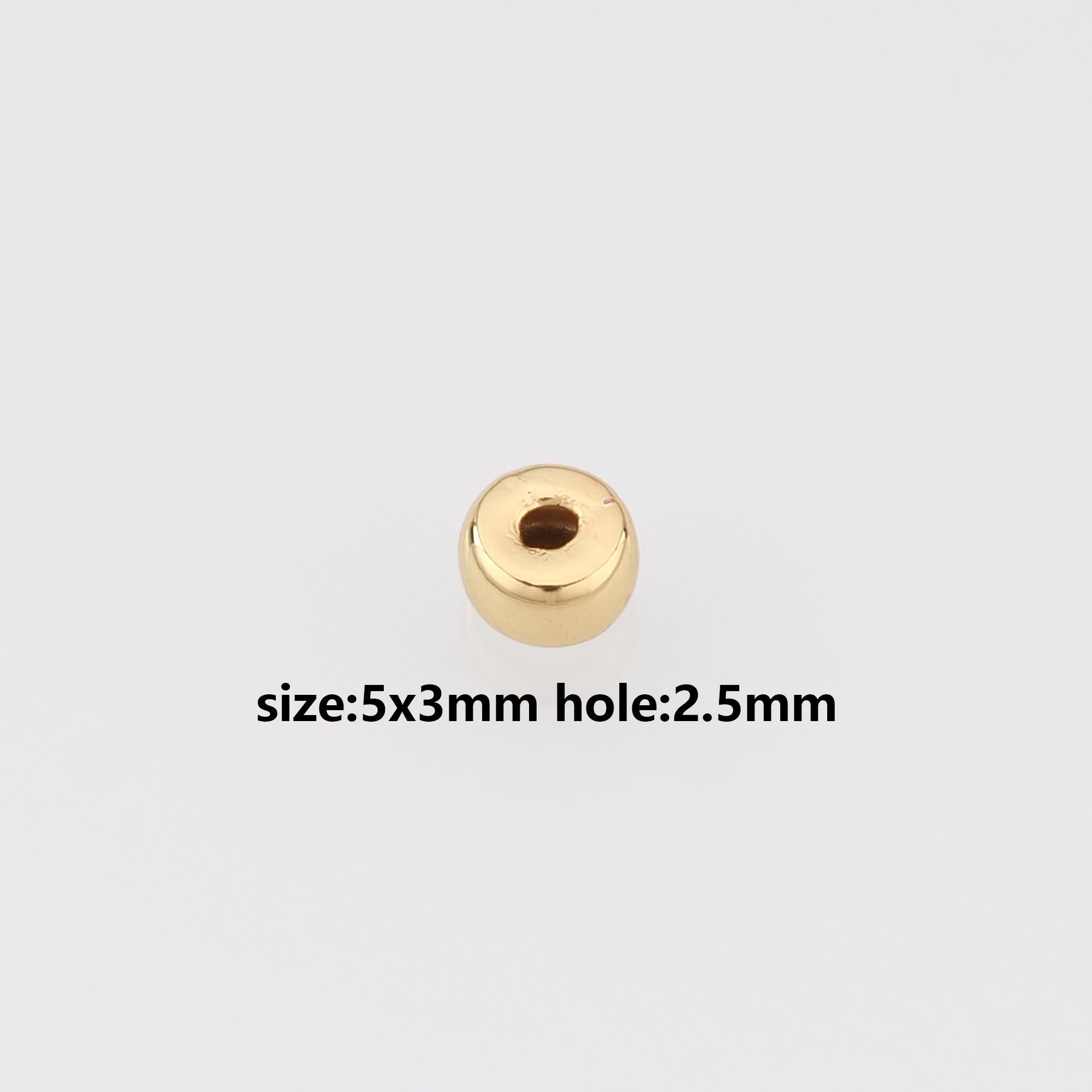 50Pcs 18K Gold Filled Barrel Spacer Beads,Barrel Beads for Bracelet Jewelry Necklace Making Supply