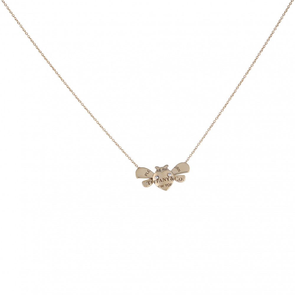 Tiffany & Co. Return To Love Bug Speed Necklace 18K Yellow Gold & Sterling Silver