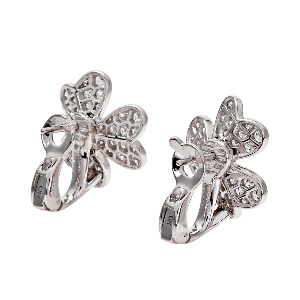 Van Cleef & Arpels Frivole Earrings 18K White Gold Diamond VCARB65800