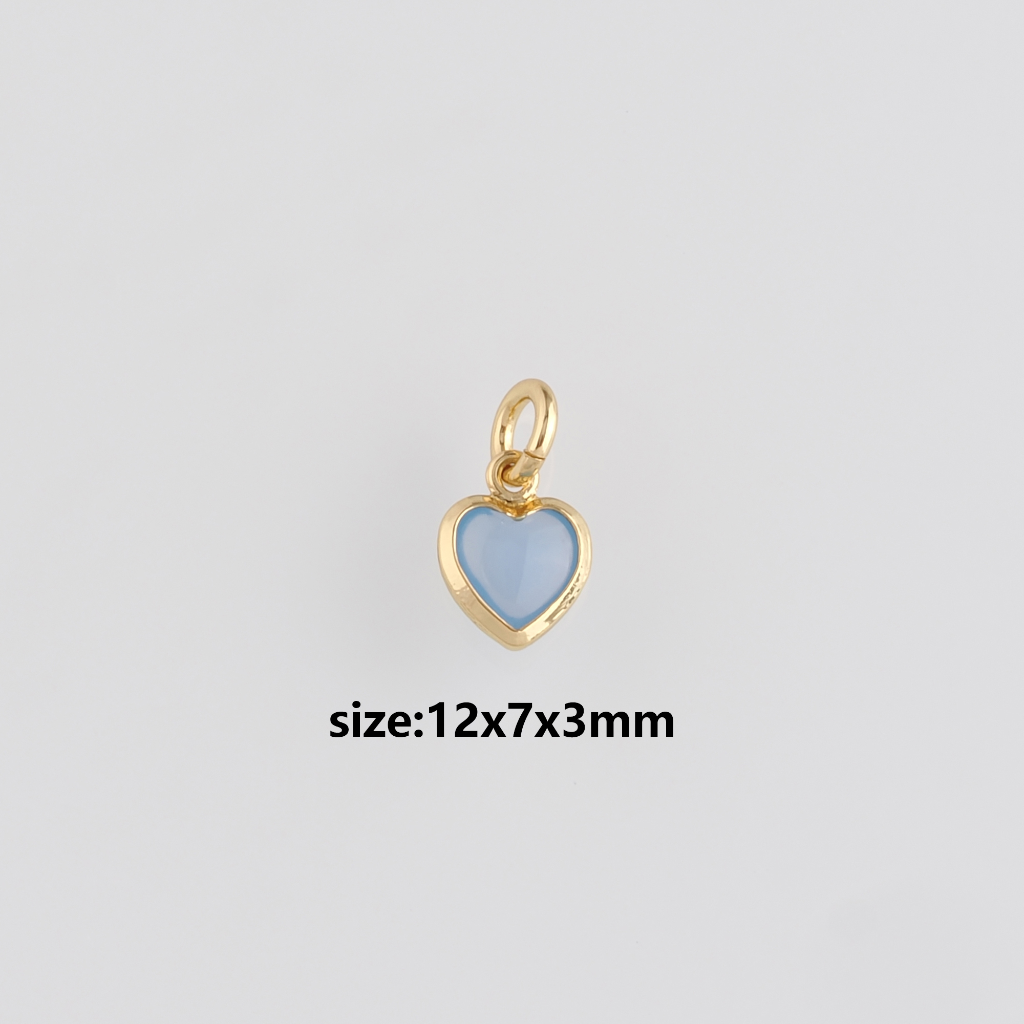 18K Gold Filled Heart Pendant,Enamel Heart Charm Earrings Necklace for DIY Jewelry Making Supply