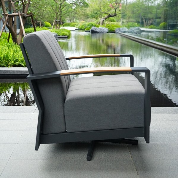 7Piece Patio Acrylic Sponge Sofa and Chair Set with Table and Bench