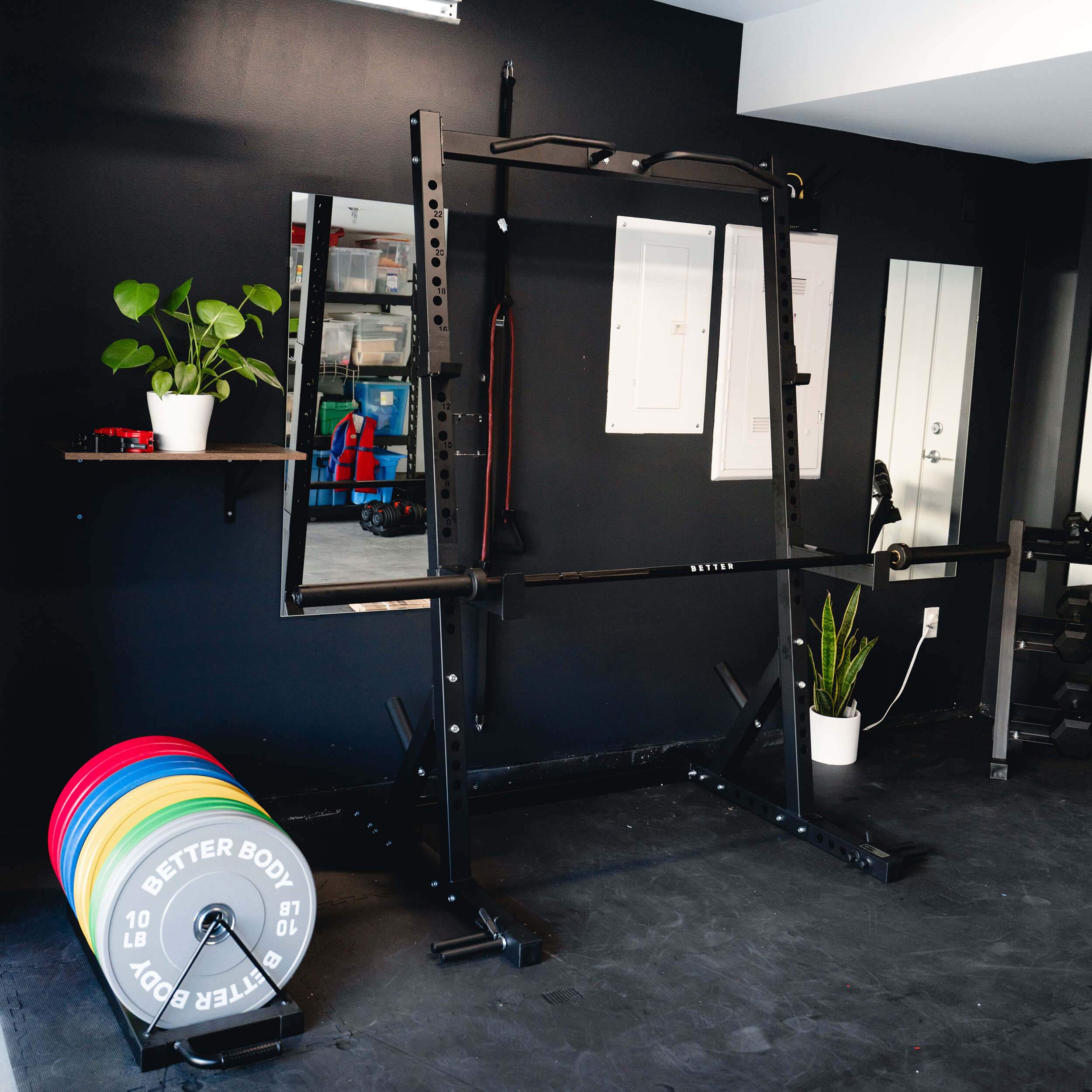 Power Bundle with Incline Squat Rack | 10-55lbs Competition Plates