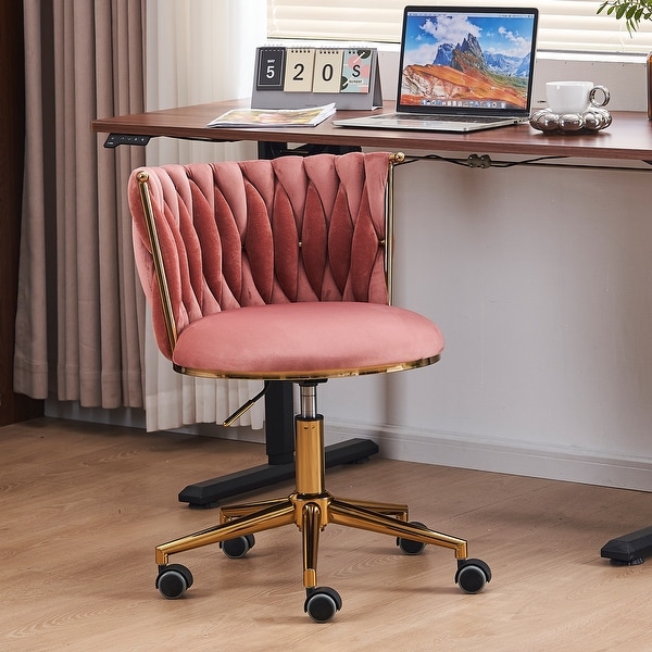 Office Desk Chair,Upholstered Home Office Desk Chairs with Adjustable Swivel Wheels