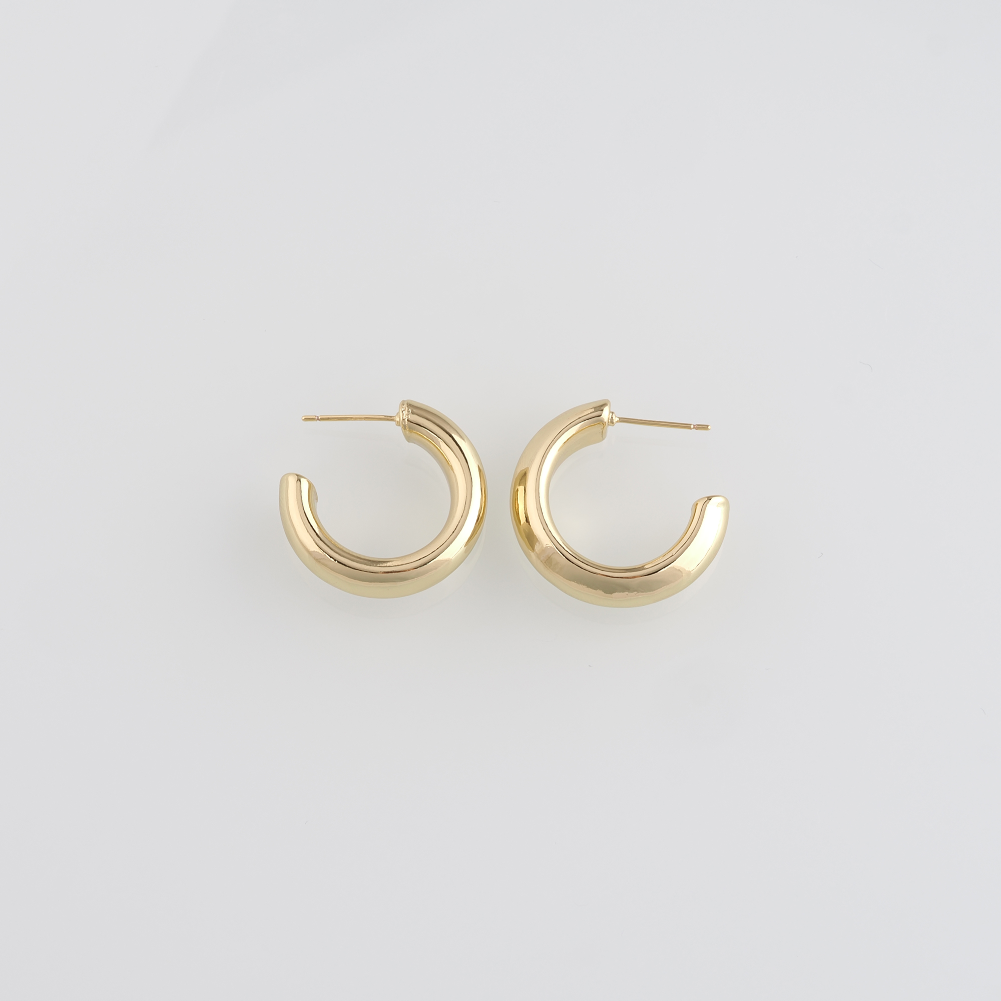 18K Gold Filled Thick Stud Earrings,Thick Earrings,Everyday Earrings,Dainty Earrings,Gold Hoops Huggie,Minimalist Earrings