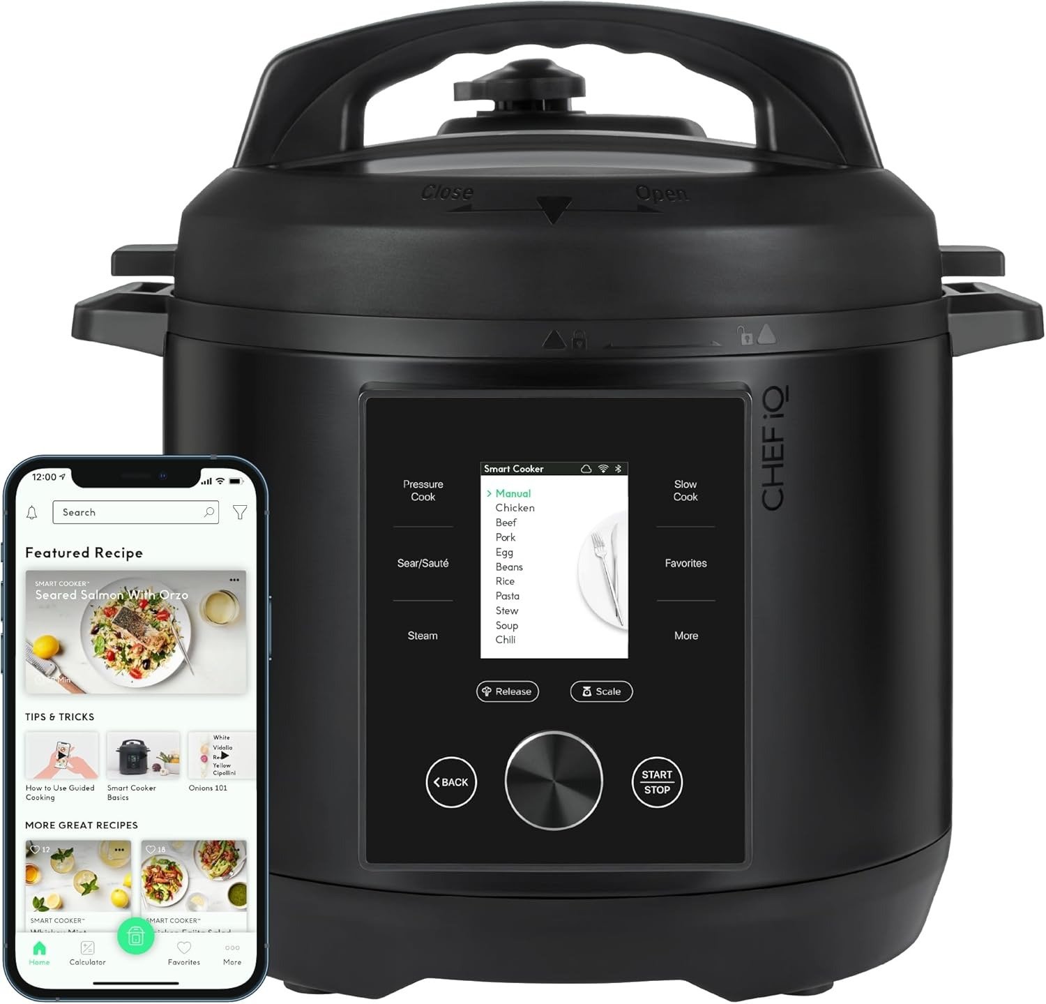 Smart Pressure Cooker with WiFi and Built-in Scale – Easy-to-Use 10-in-1 Multicooker with 500+ Guided Recipes – Rice Cooker, Slow Cooker, Instant Meals for Foodies – 6 Quart – Family Size