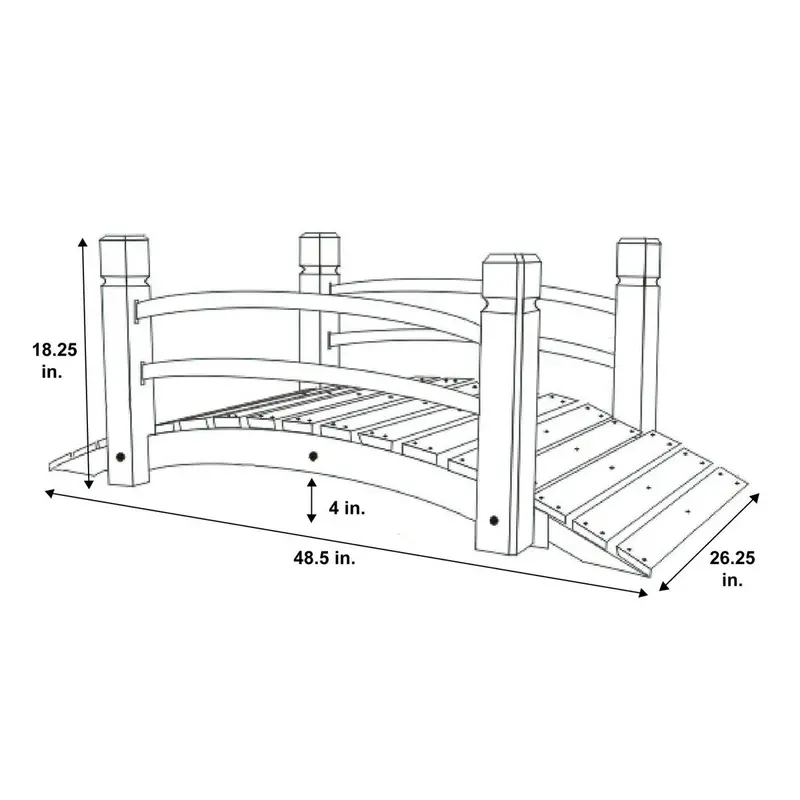 Shine Company 4 Ft. Cedar Garden Bridge – Natural