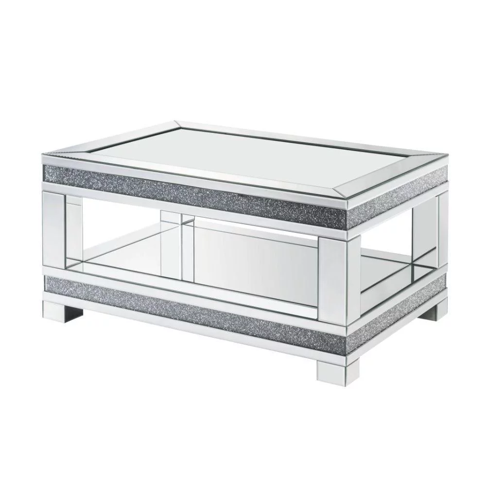 Mirrored & Faux Diamonds Coffee Table + 2 End Tables by Acme Noralie 88020-2pcs