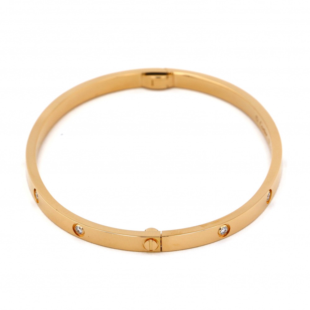 Cartier Love Full Diamond Bracelet 18K Rose Gold