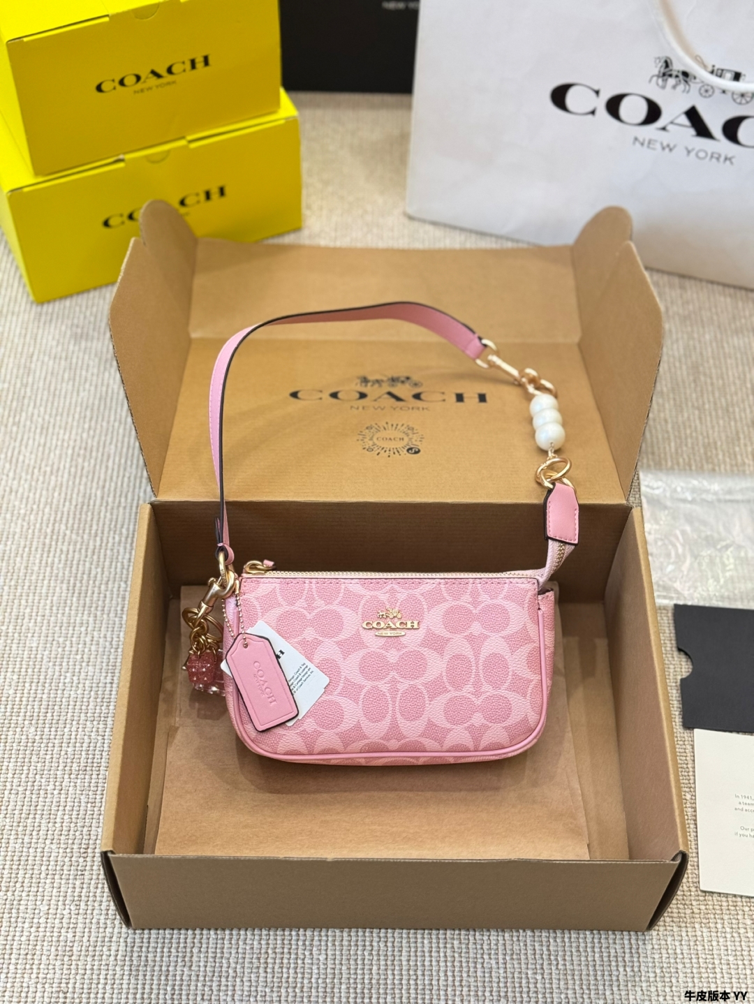 Coach Nolita19 Mahjong Bag Soft matt powder - cnluxepick