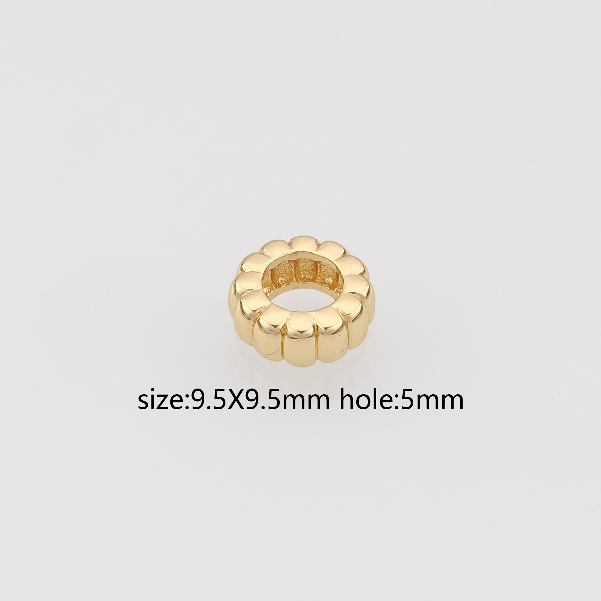 18K Gold Filled Flower Spacer Beads,Flower Flat Beads for Bracelet Jewelry Necklace Making Supply