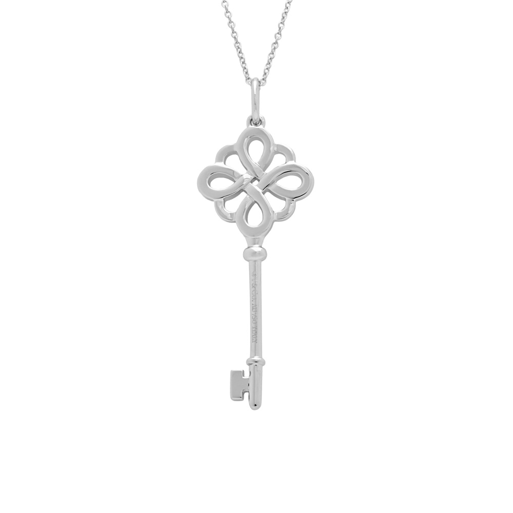 Tiffany & Co. Knot Necklace 18K White Gold Diamond