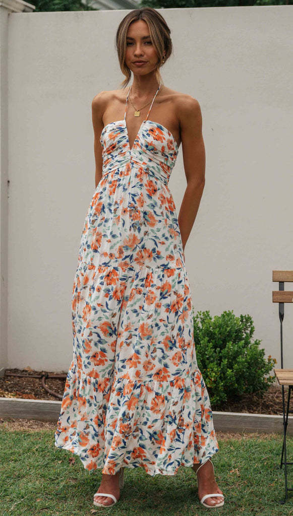 Plunging Halter Maxi DressClistos