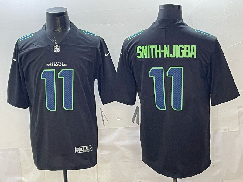 Men's Seattle Seahawks Jaxon Smith-Njigba #11 Black Fashion Game Jersey