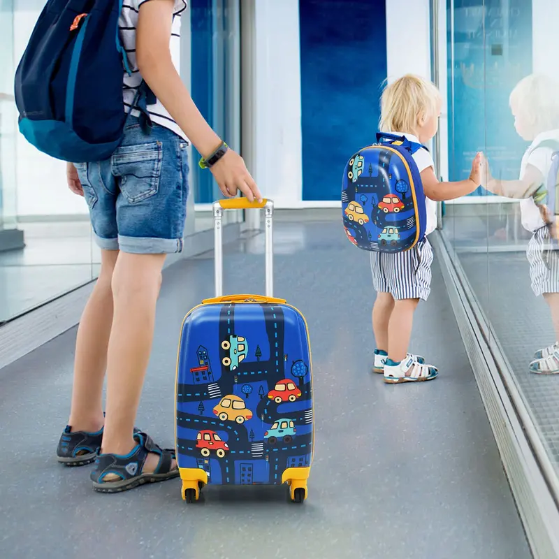 Two-Piece Kids’ Luggage Set – 12-Inch and 16-Inch Carry-On Suitcases with Fun Designs