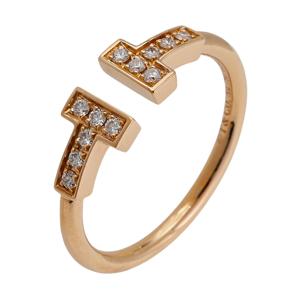 Tiffany & Co. Tiffany T Diamond Wire Ring 18K Rose Gold 60147327