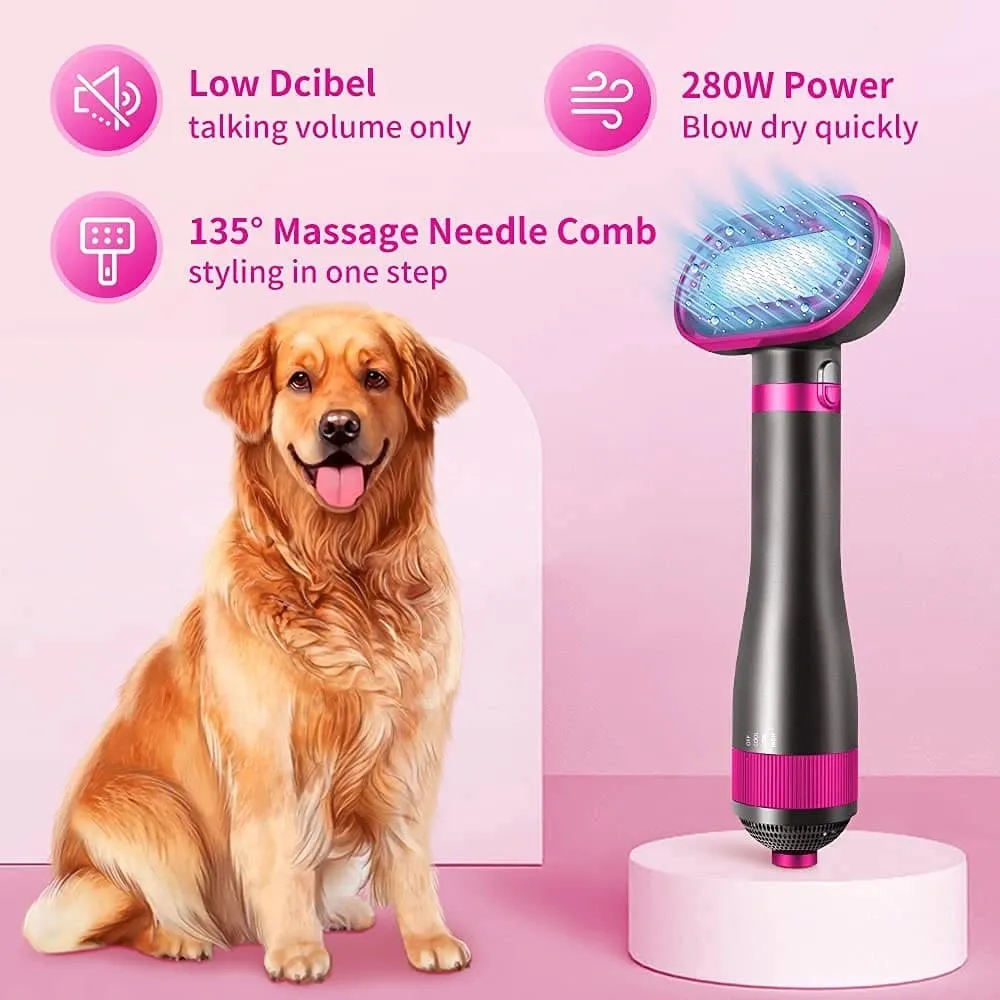 2 In 1 Pet Hair Dryer Blower Slicker Brush