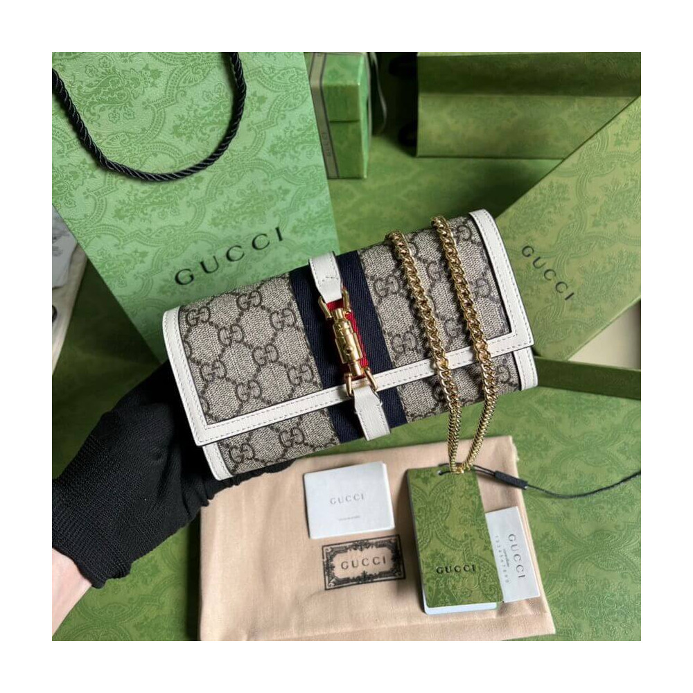 Gucci Jackie 1961 Chain Wallet White 19cm