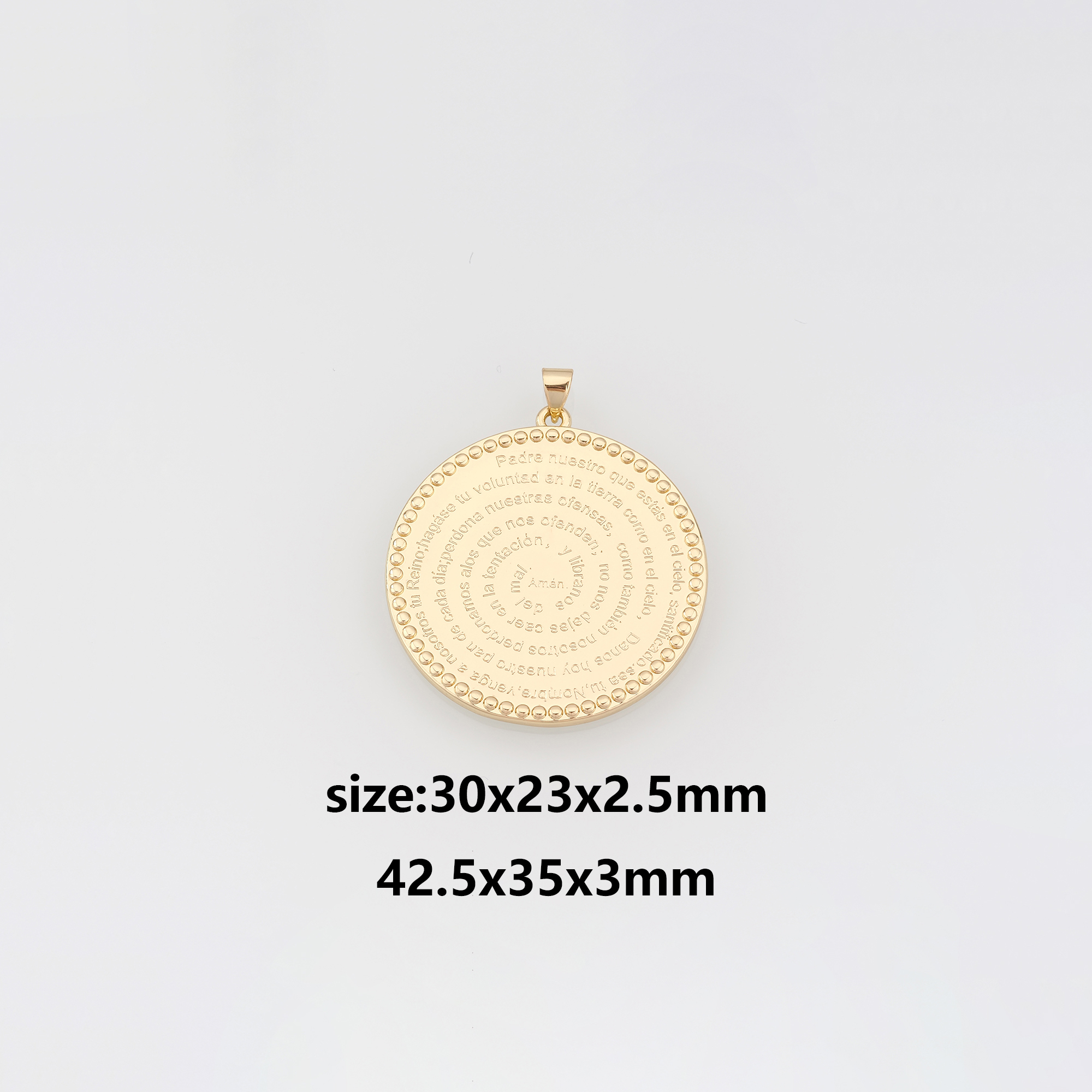 18K Gold Filled Round Pendant,Dainty Round Earrings Necklace for DIY Jewelry Making Supply