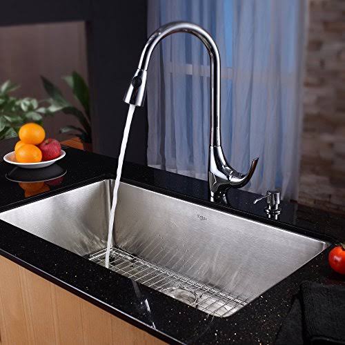 Kraus KEF-14700-PU-10CH Illusio Single Lever Vessel Bathroom Faucet with Pop Up Drain Chrome