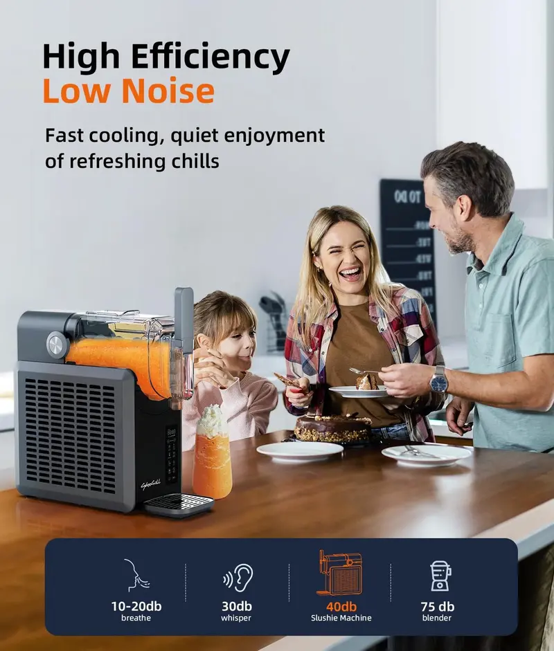 Slushie Maker with 68 oz Capacity – 24-Hour Timer, Self-Cleaning, 5 Preset Frozen Drink Programs