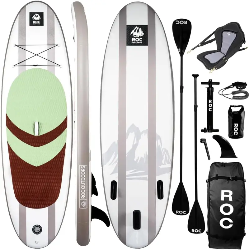 Roc All-in-One Inflatable SUP Kit – Includes Paddle, Pump, Fins & Carry Bag