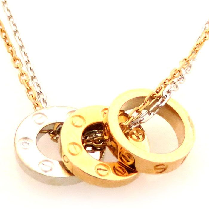 Cartier Love Necklace 18K White Gold & 18K Rose Gold