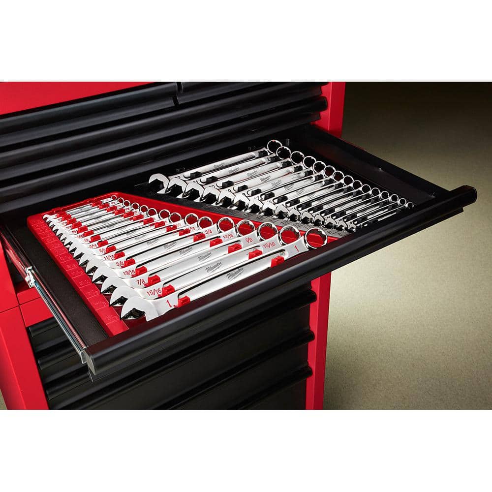 Milwaukee Combination SAE and Metric Wrench Mechanics Tool Set (30-Piece) 48-22-9415-48-22-9515