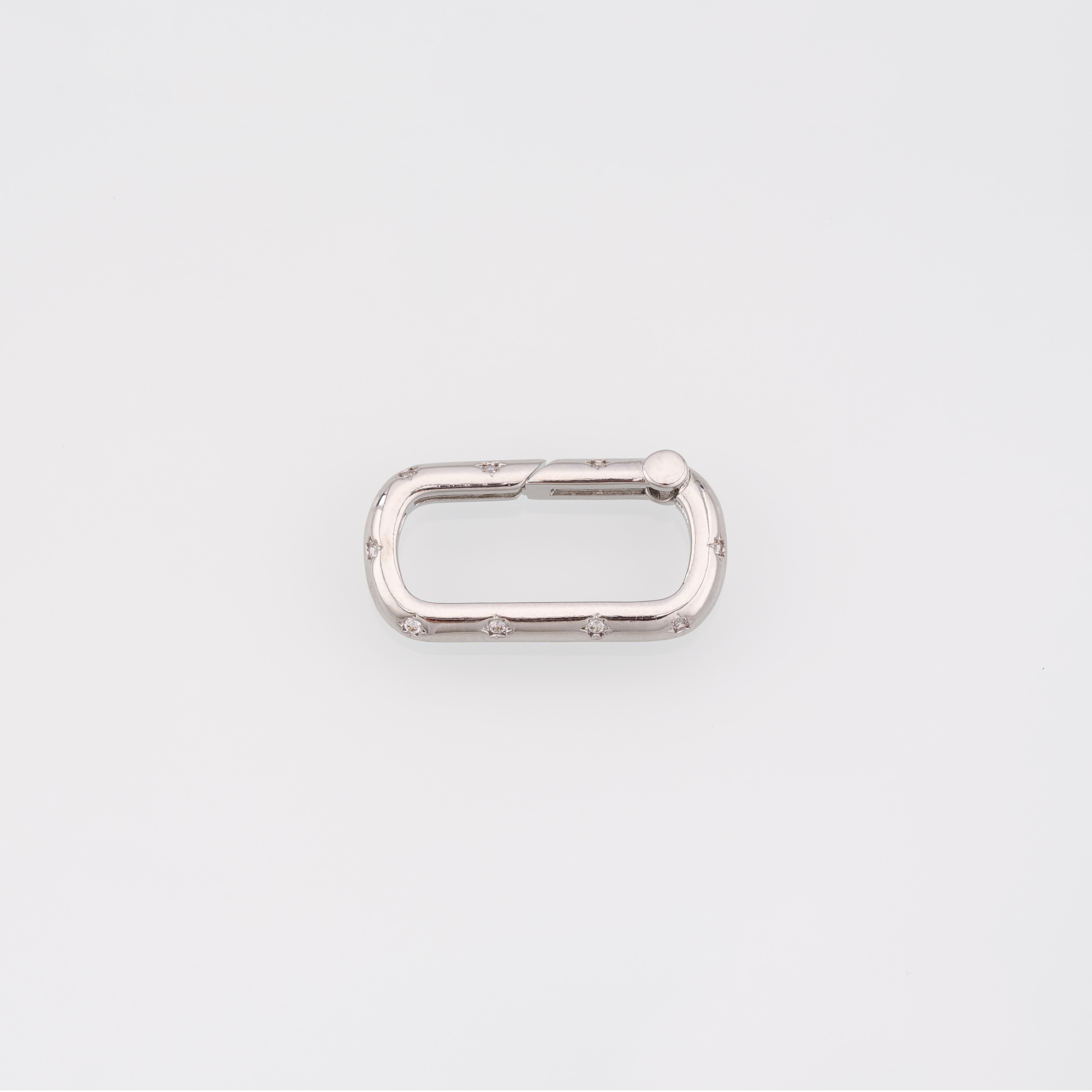 18K Gold Filled Oval Carabiner Clasp,Dainty Oval Spring Push Gate Clasp for DIY Jewelry Finding Necklace Bracelet